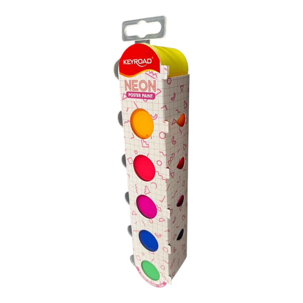 TEMPERA 25ml.ESCOLAR NEON x6u.KEYROAD